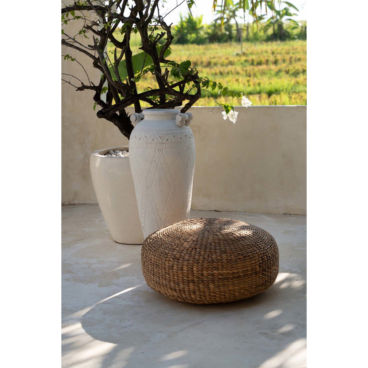 Poef Waterhyacint Naturel - M - Poef - BUVV Home