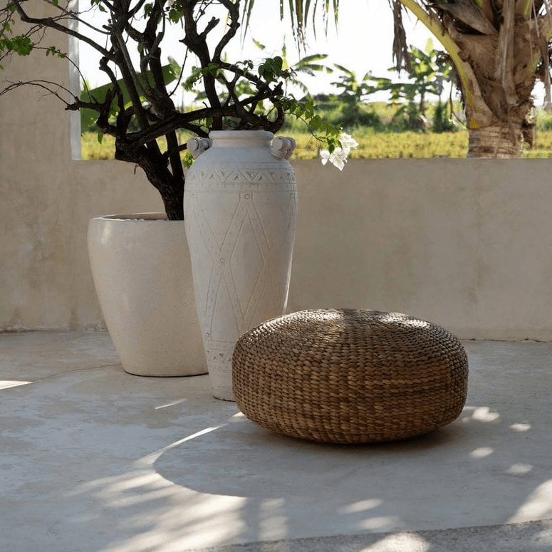 Poef Waterhyacint Naturel - M - Poef - BUVV Home