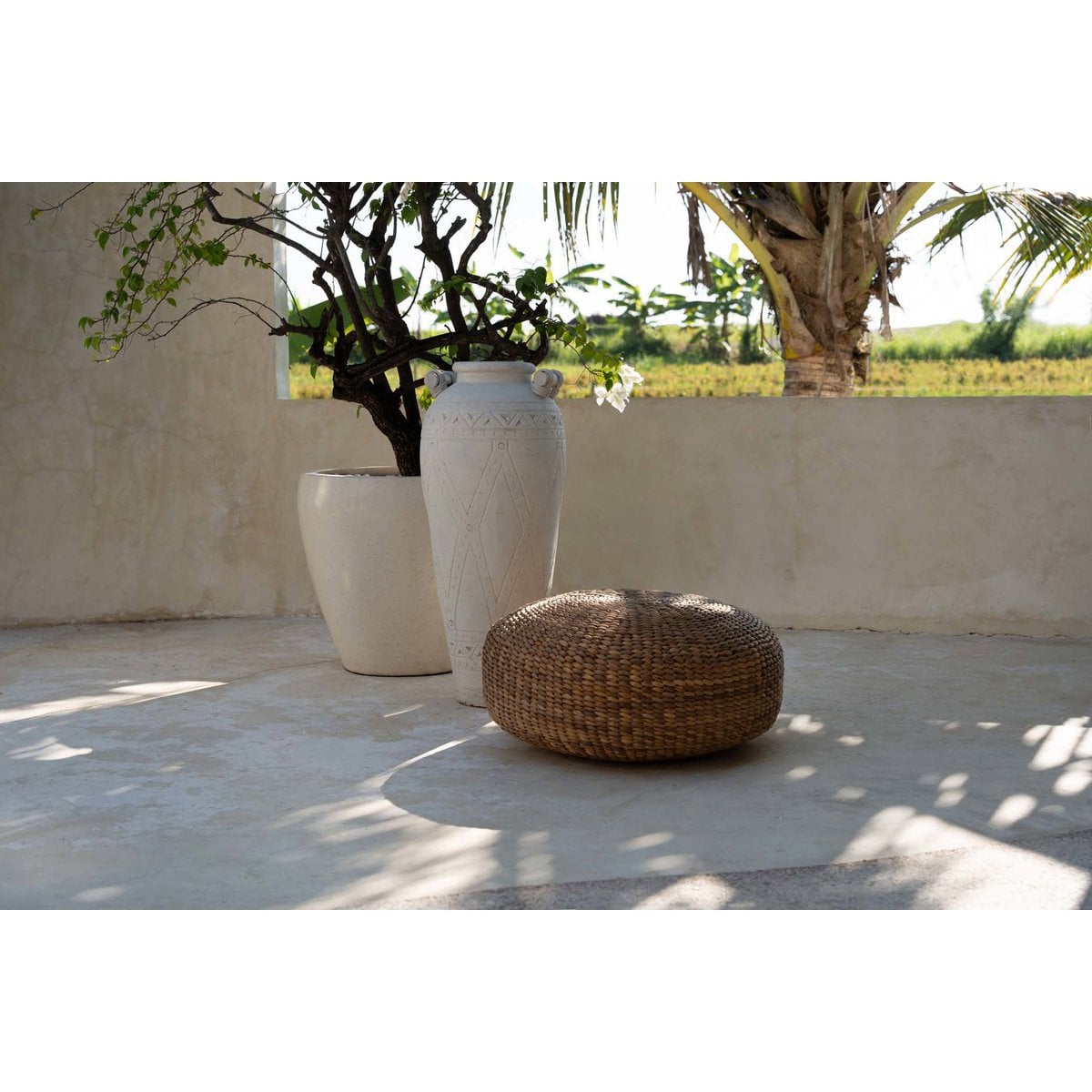 Poef Waterhyacint Naturel - M - Poef - BUVV Home
