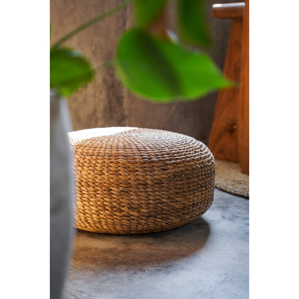Poef Waterhyacint Naturel - M - Poef - BUVV Home