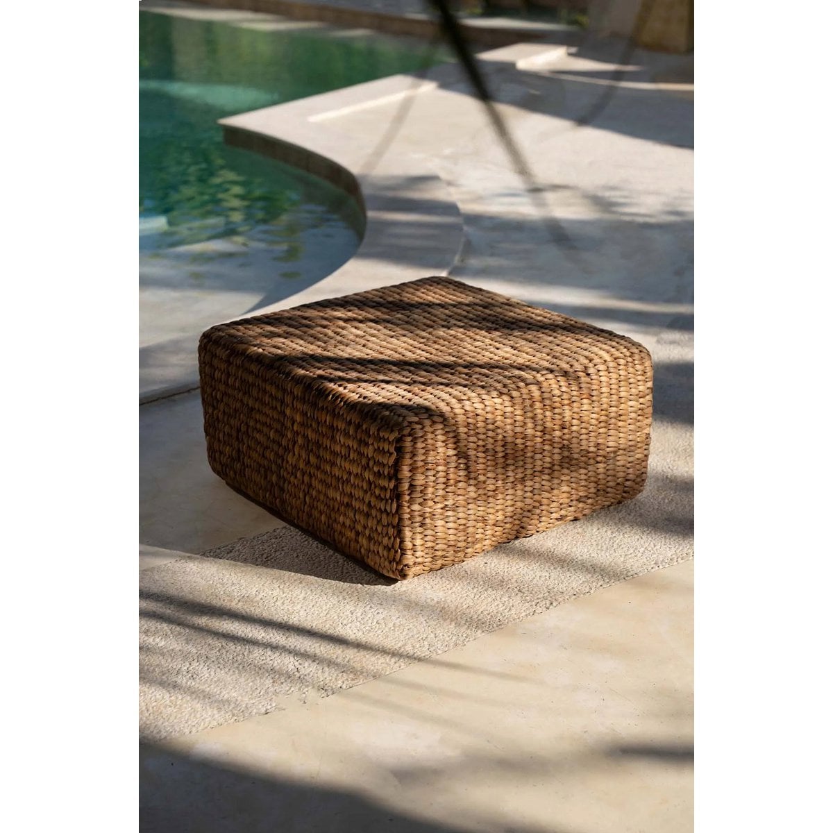 Poef Waterhyacint Vierkant - Naturel - M - Poef - BUVV Home