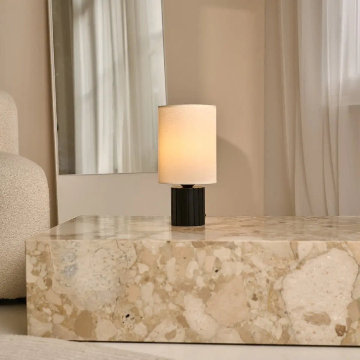 Tafellamp Kiko Zwart - Rubberhout - Lamp - BUVV Home