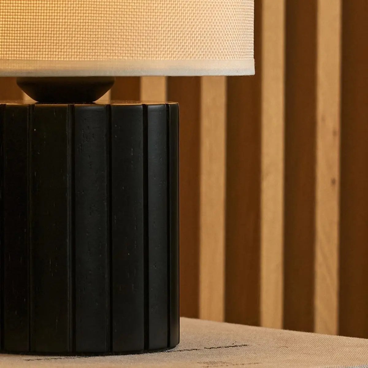 Tafellamp Kiko Zwart - Rubberhout - Lamp - BUVV Home