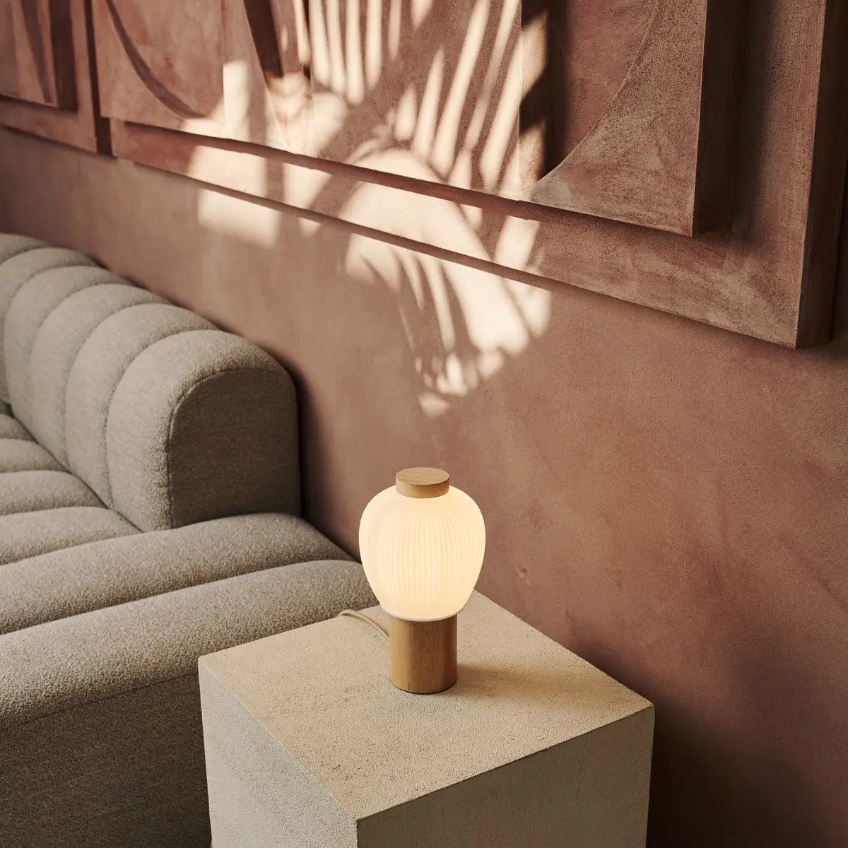 Tafellamp Lot Lichtbruin Hout - Lamp - BUVV Home