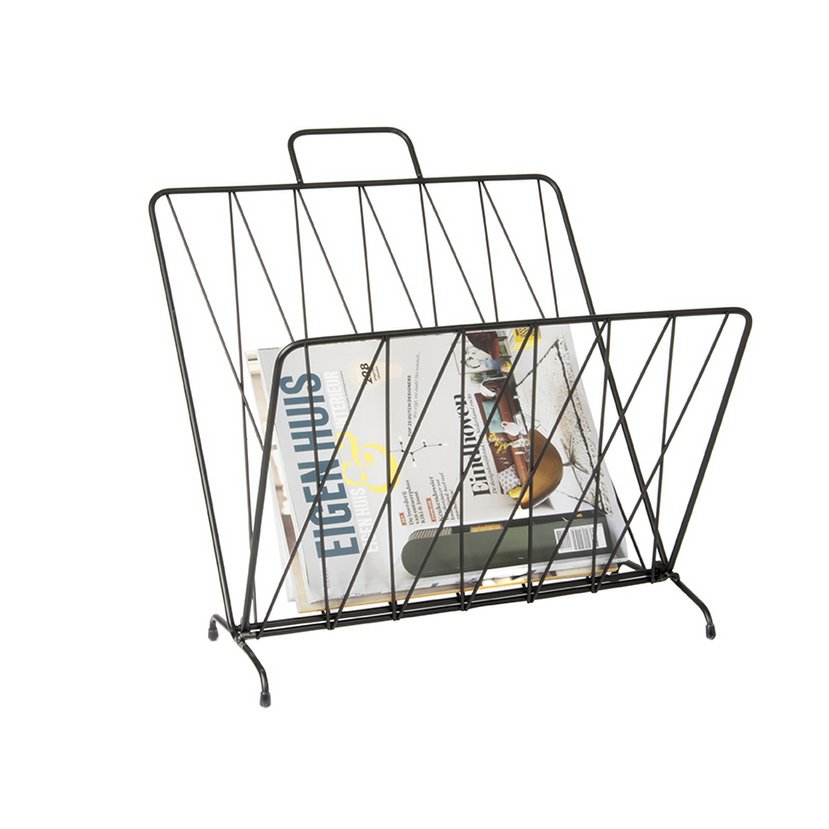 Tijdschriftenrek Diamond Raster - Zwart - tijdschriftenrek - BUVV Home