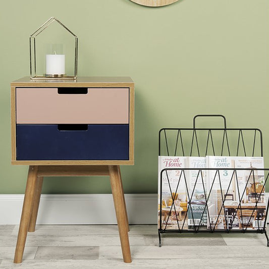 Tijdschriftenrek Diamond Raster - Zwart - tijdschriftenrek - BUVV Home