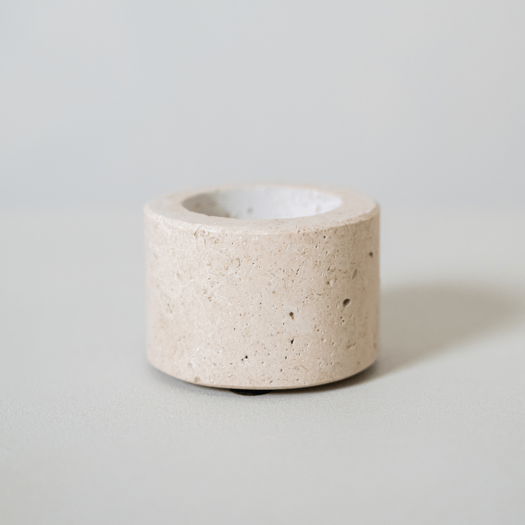 Travertine Waxinelichthouder S (Ø6 x H4 cm) - Waxinelichthouder - BUVV Home