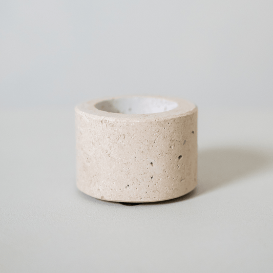 Travertine Waxinelichthouder S (Ø6 x H4 cm) - Waxinelichthouder - BUVV Home