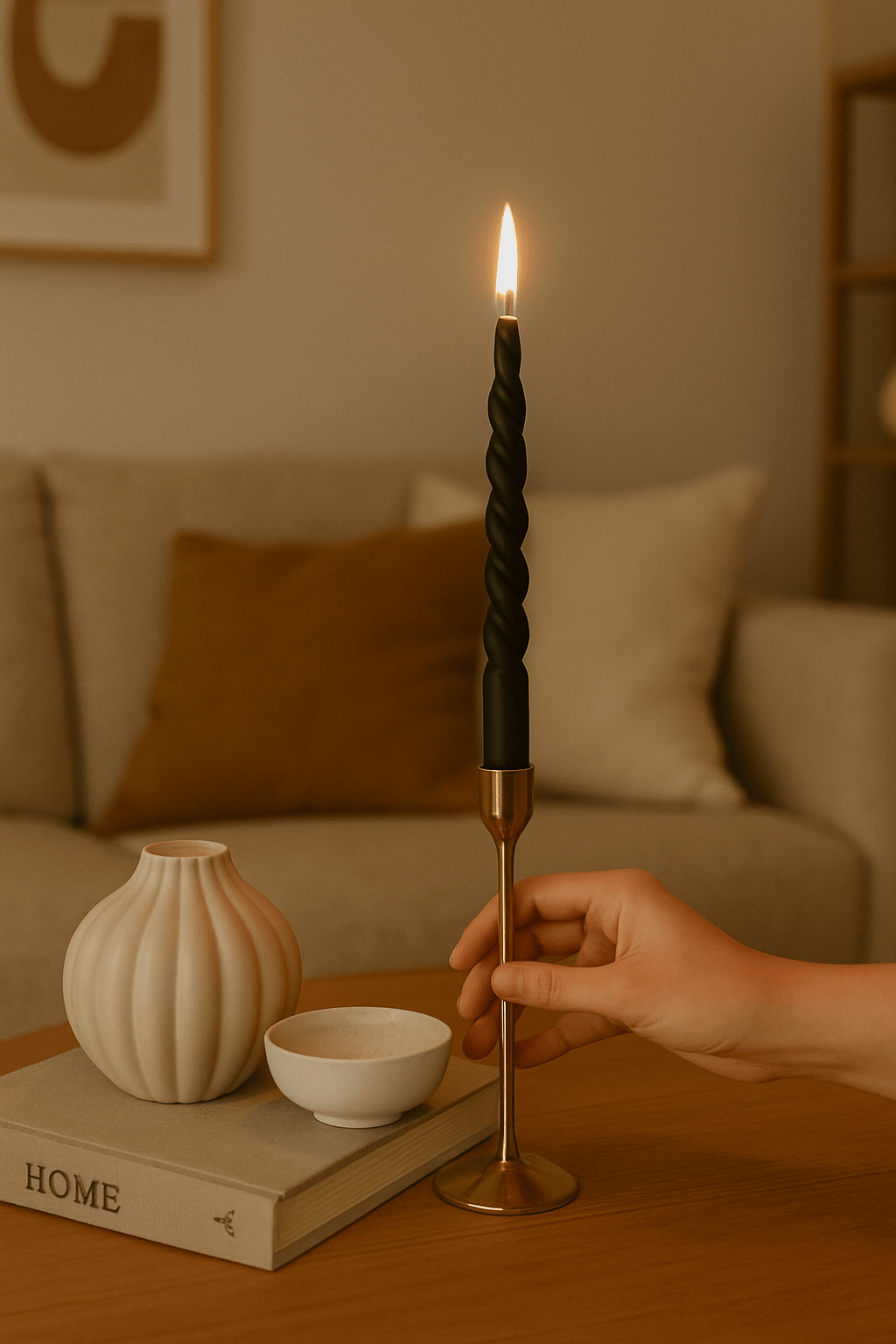 Twisted Candles Black - Set van 2 - Kaars - BUVV Home