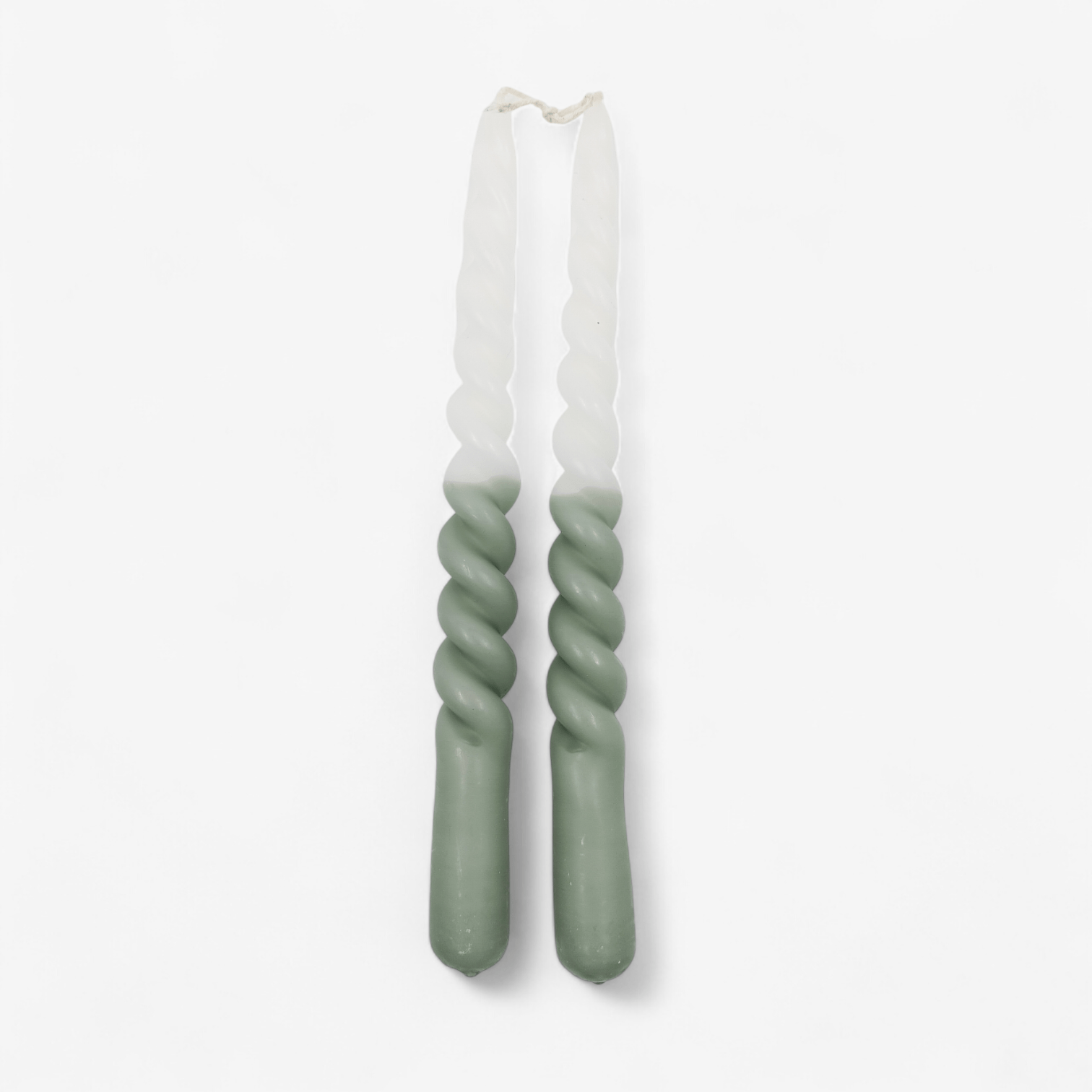 Twisted Candles Dip Dye Sea Green - Set van 2 - BUVV Home