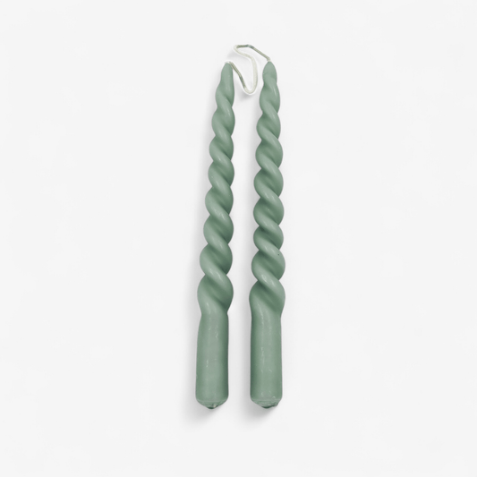 Twisted Candles Sea Green - Set van 2 - BUVV Home