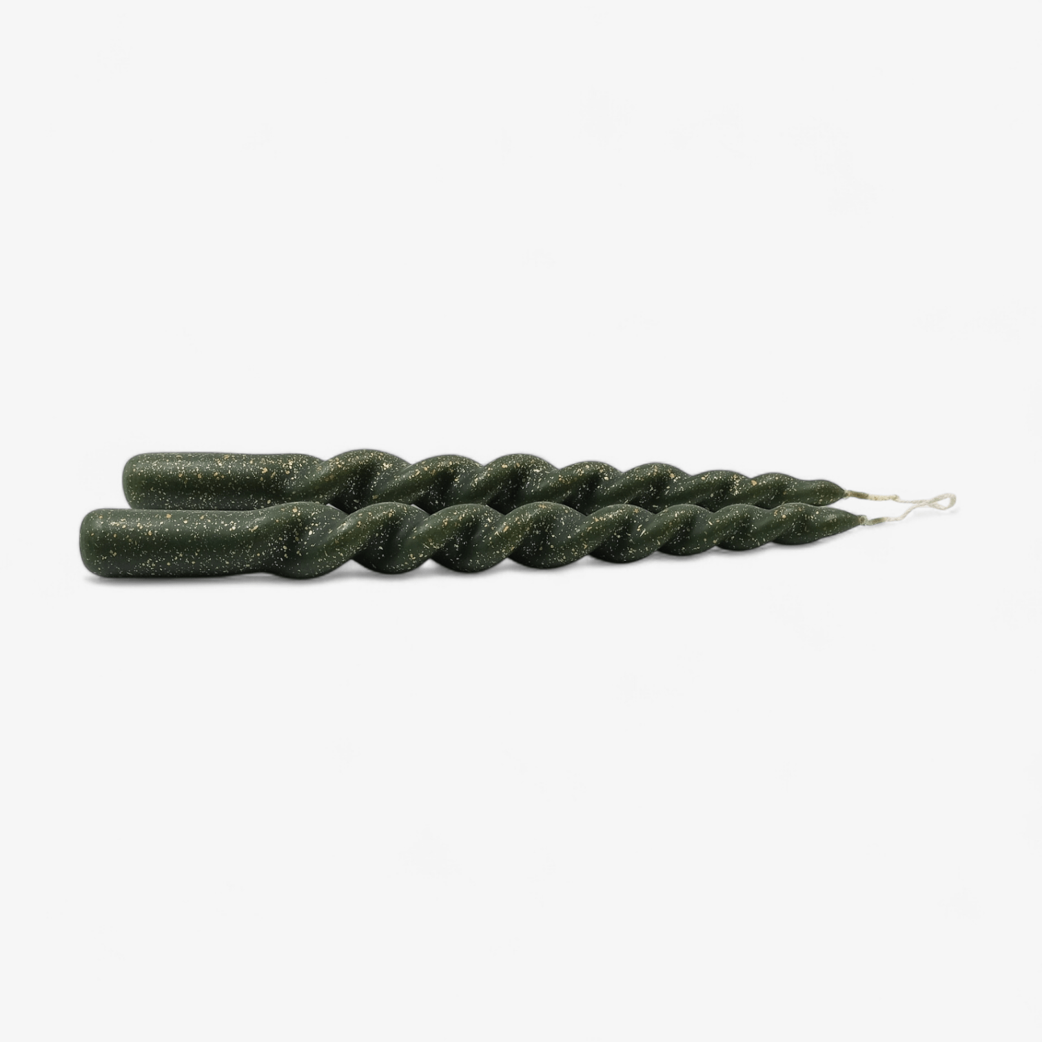 Twisted Candles Sparkle Forestgreen - Set van 2 - KaarsKaarsBUVV Home