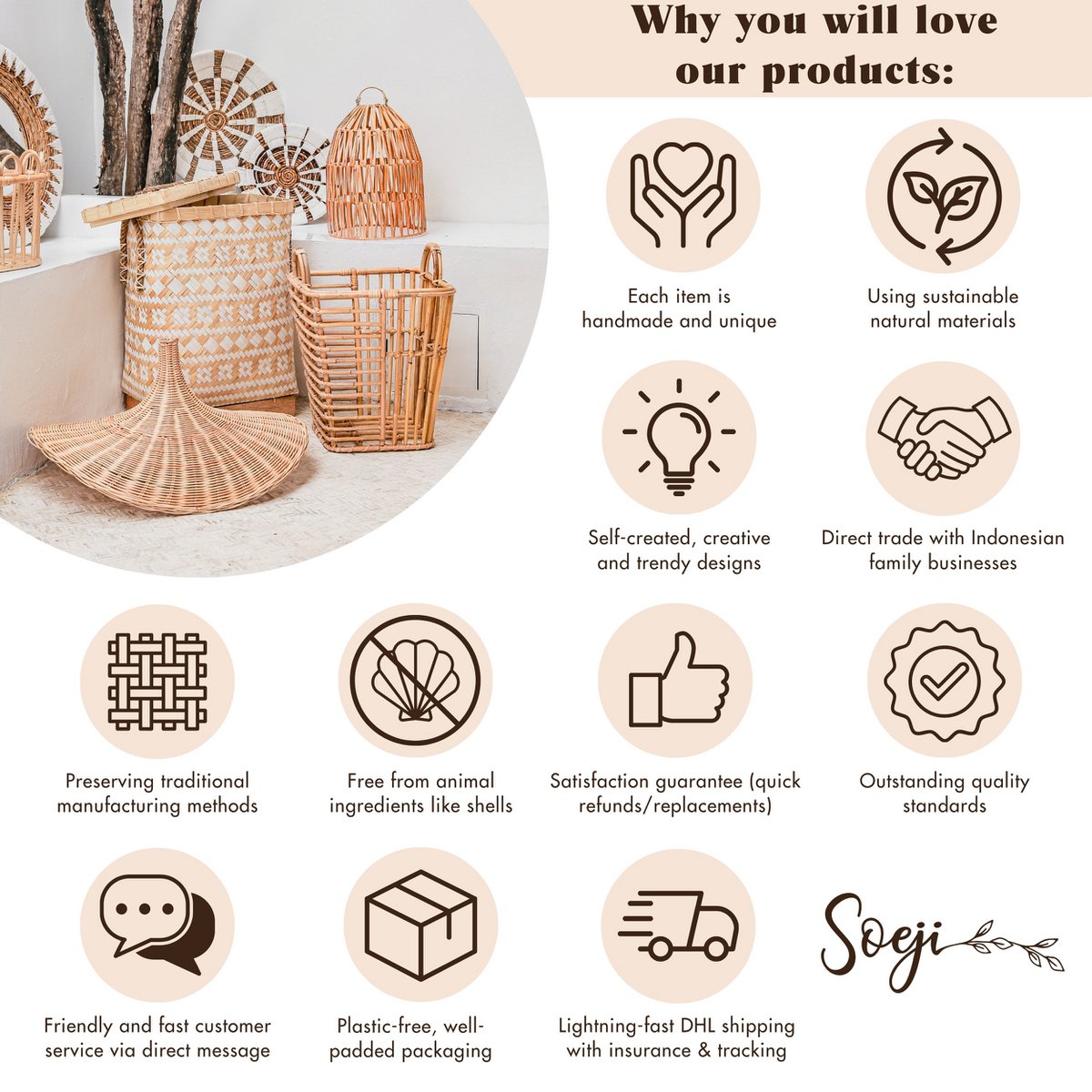 Vaas KAMARI Bruin (Ø 22 cm) - Vaas - BUVV Home