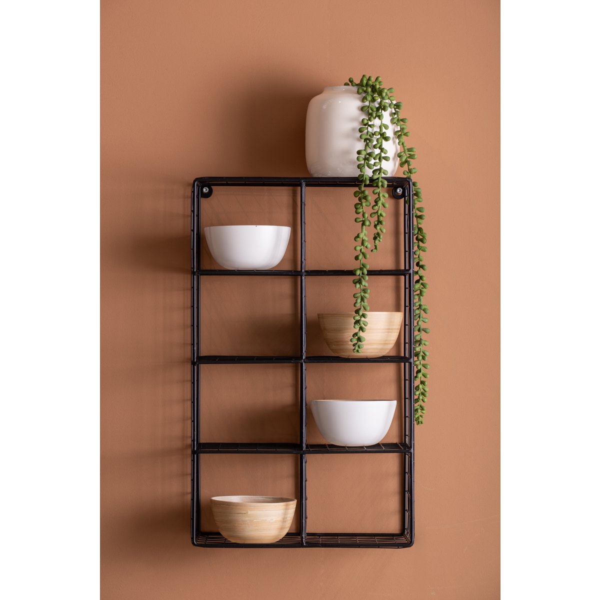 Wandrek Reja Compartimenten Zwart - Wandrek - BUVV Home