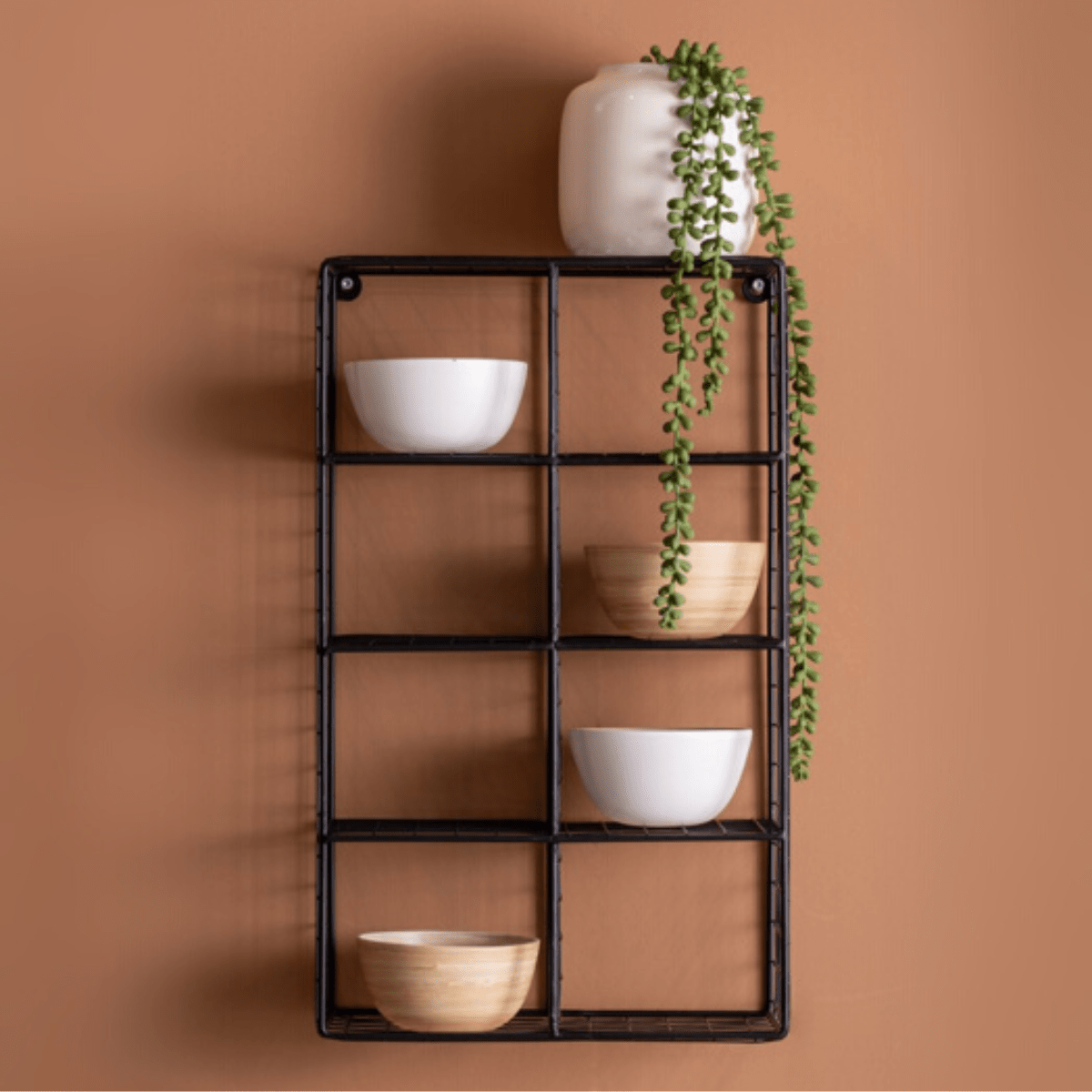 Wandrek Reja Compartimenten Zwart - Wandrek - BUVV Home